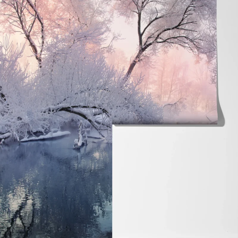 Fototapete ruhige winterlandschaft am fluss Fototapete ruhige winterlandschaft am fluss