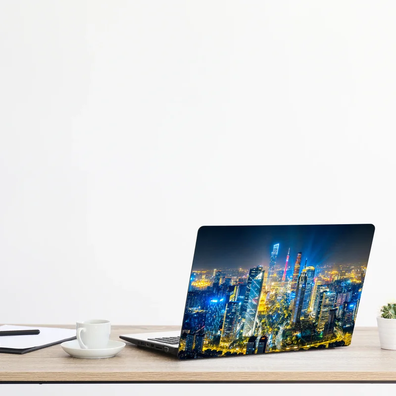 Naklejka na laptopa nocna panorama skyline Guangzhou