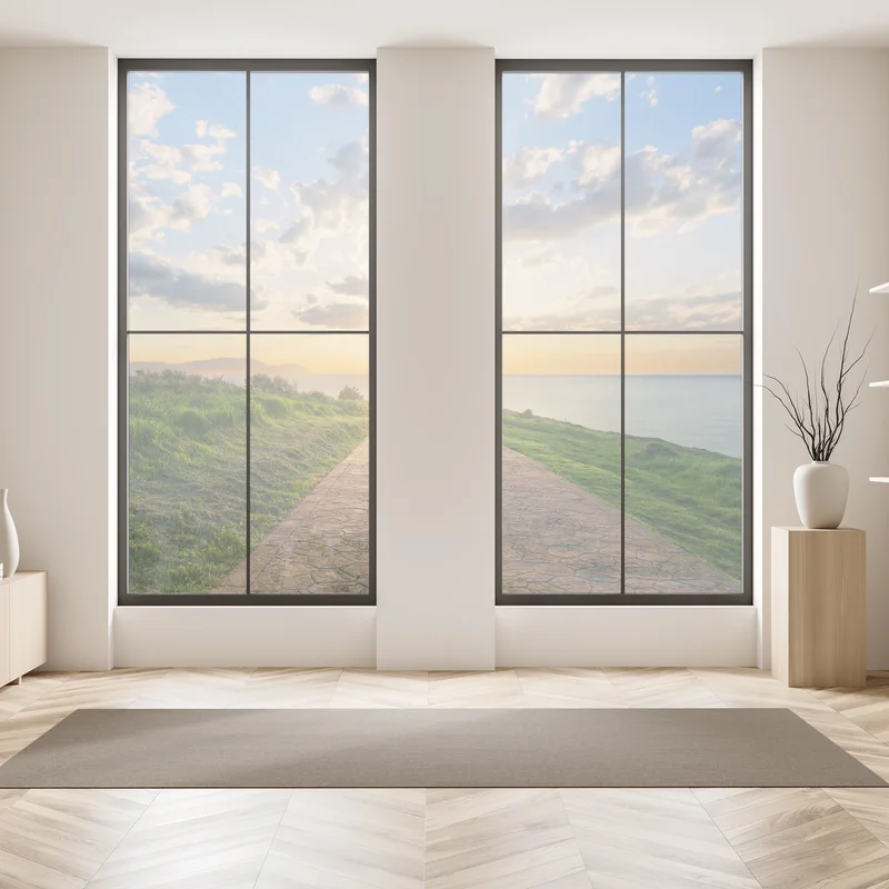 Fensteraufkleber weg zum meer bei sonnenaufgang