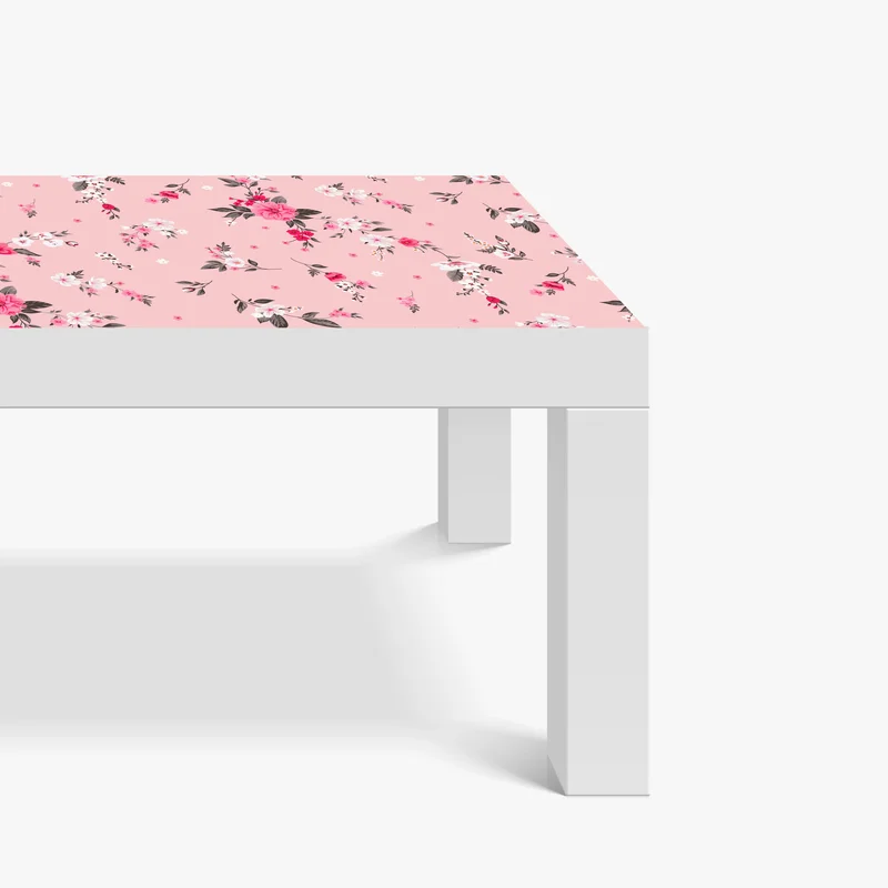 Tischaufkleber und Schreibtischaufkleber zartes rosa blumenmuster