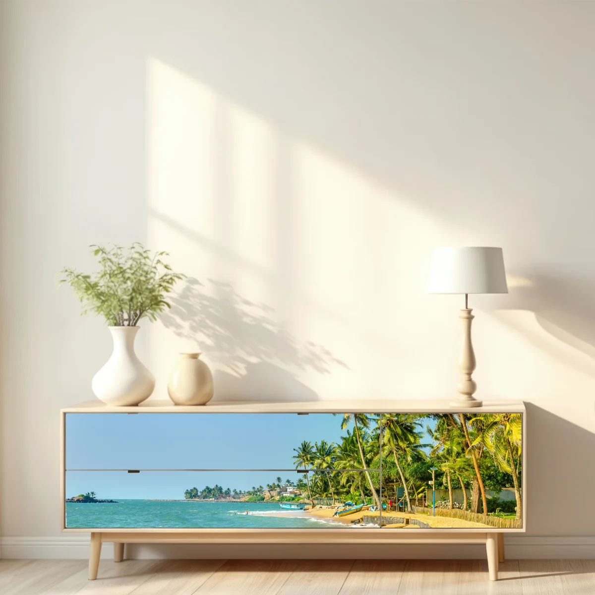 Repositionierbarer Aufkleber tropischer palmenstrand Repositionierbarer Aufkleber tropischer palmenstrand