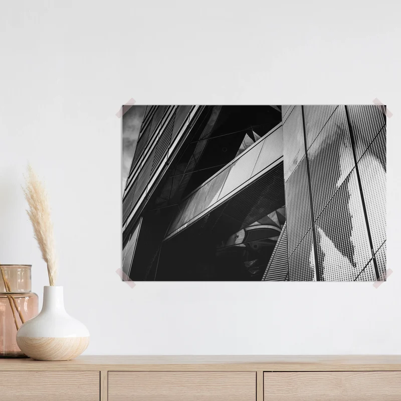 Poster geometrische moderne fassade in schwarzweiß Poster geometrische moderne fassade in schwarzweiß