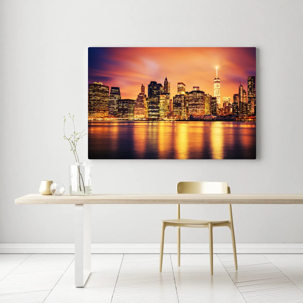 Leinwandbild New York skyline bei sonnenuntergang Leinwandbild New York skyline bei sonnenuntergang