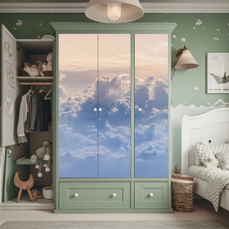 Schrankaufkleber sanfte wolken über dem blauen himmel