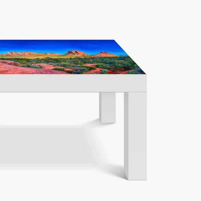 Tischaufkleber und Schreibtischaufkleber panoramablick auf Bell Rock und Courthouse Butte, Sedona