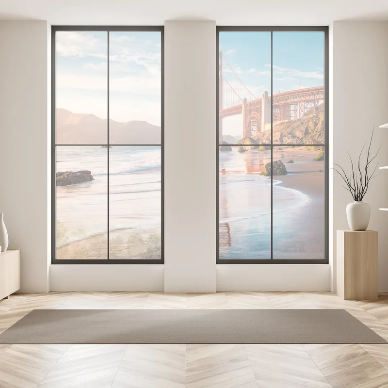 Naklejka na okno San Francisco Golden Gate o zachodzie słońca