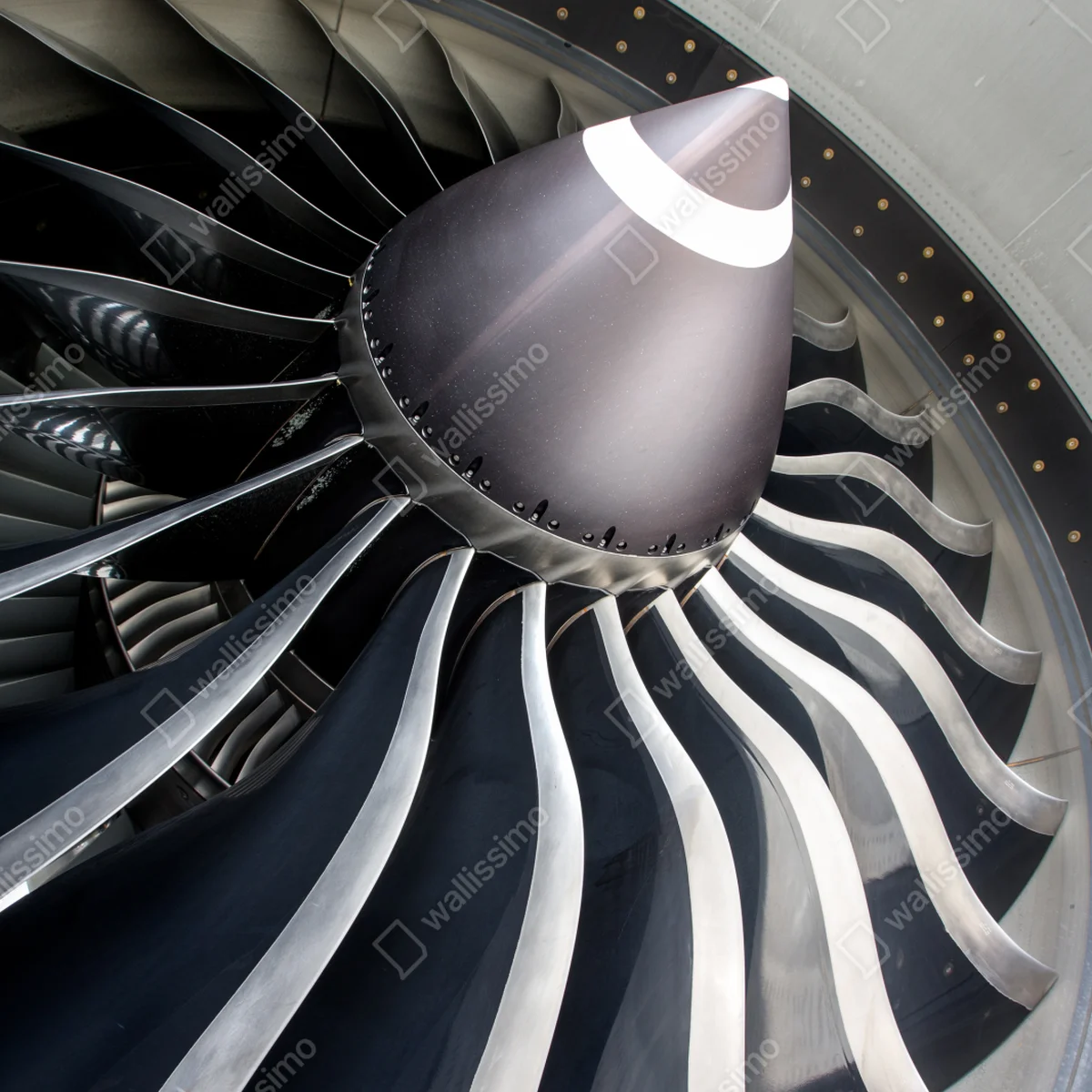 Kühlschrankaufkleber nahaufnahme turbinenblätter des jettriebwerks Kühlschrankaufkleber nahaufnahme turbinenblätter des jettriebwerks