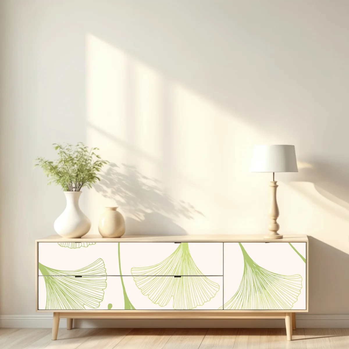 Repositionierbarer Aufkleber zartes ginkgoblattmuster Repositionierbarer Aufkleber zartes ginkgoblattmuster