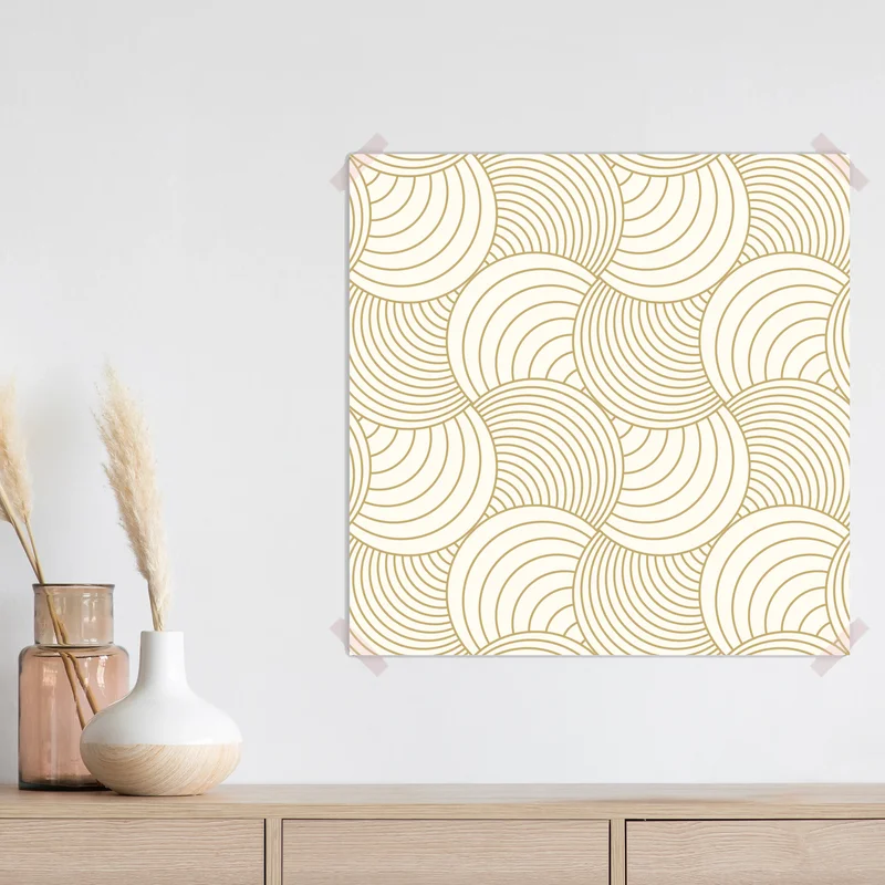 Poster goldenes art deco kreismuster • Poster bei Wallnifity® Poster goldenes art deco kreismuster • Poster bei Wallnifity®