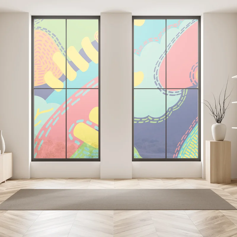 Naklejka na okno żywy abstrakcyjny wzór