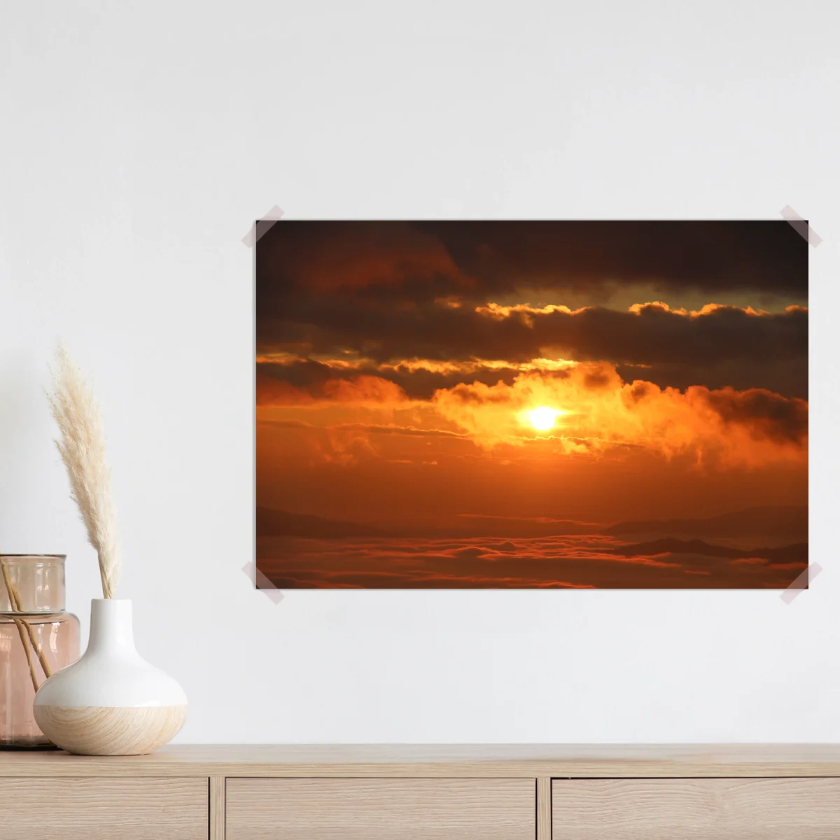 Poster Morgennebel auf einem Hügel nach Sonnenaufgang im tropischen Wald in Thailand. • Poster bei Wallnifity® Poster Morgennebel auf einem Hügel nach Sonnenaufgang im tropischen Wald in Thailand. • Poster bei Wallnifity®