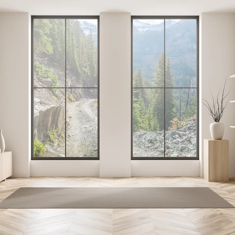 Fensteraufkleber bergpfad durch alpinen wald