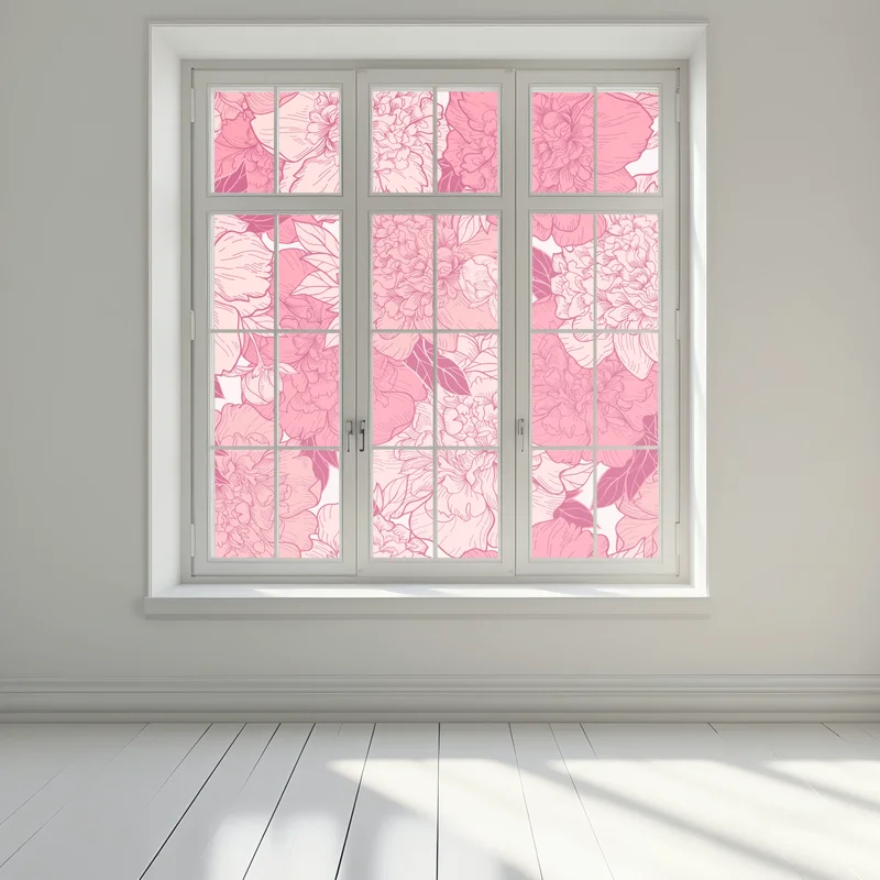 Fensteraufkleber rosa pfingstrosenmuster Fensteraufkleber rosa pfingstrosenmuster