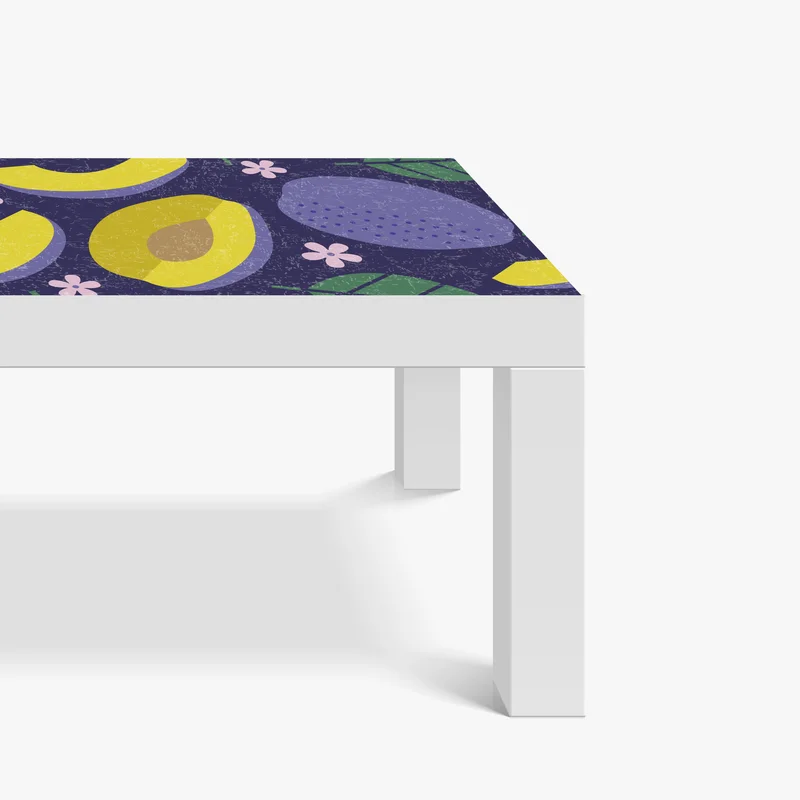 Tischaufkleber und Schreibtischaufkleber verspieltes pflaumenmuster mit blättern