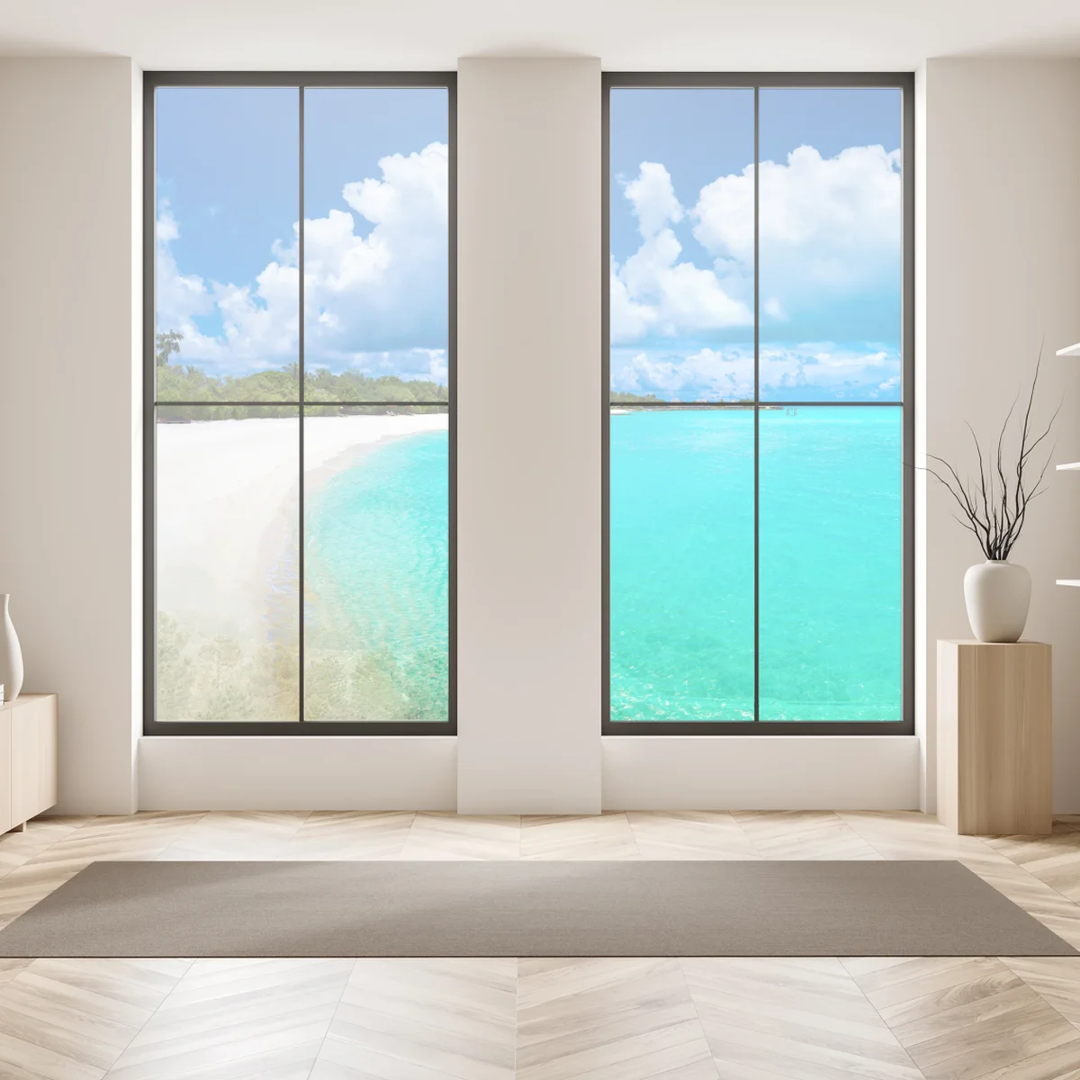 Fensteraufkleber Malediven türkisstrand panorama Fensteraufkleber Malediven türkisstrand panorama