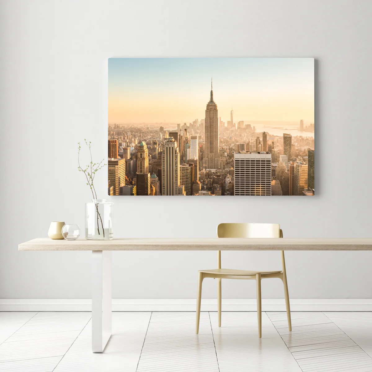 Leinwandbild New York skyline im goldenen licht Leinwandbild New York skyline im goldenen licht