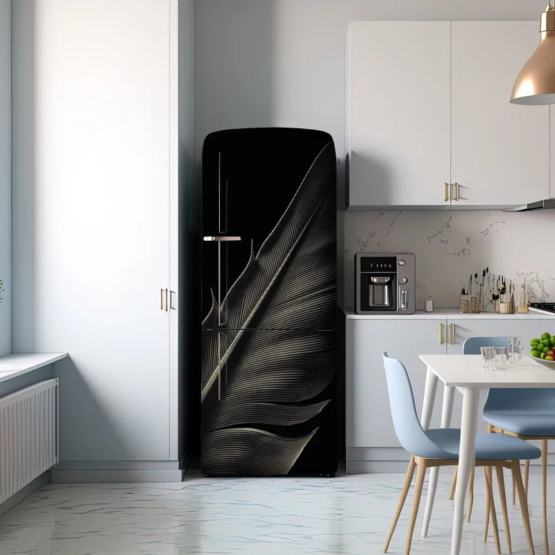 Kühlschrankaufkleber zarte feder in makroaufnahme