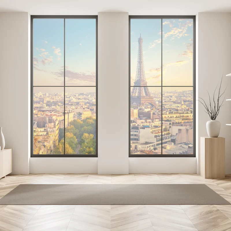 Fensteraufkleber sonnenuntergang über Paris skyline mit eiffelturm Fensteraufkleber sonnenuntergang über Paris skyline mit eiffelturm