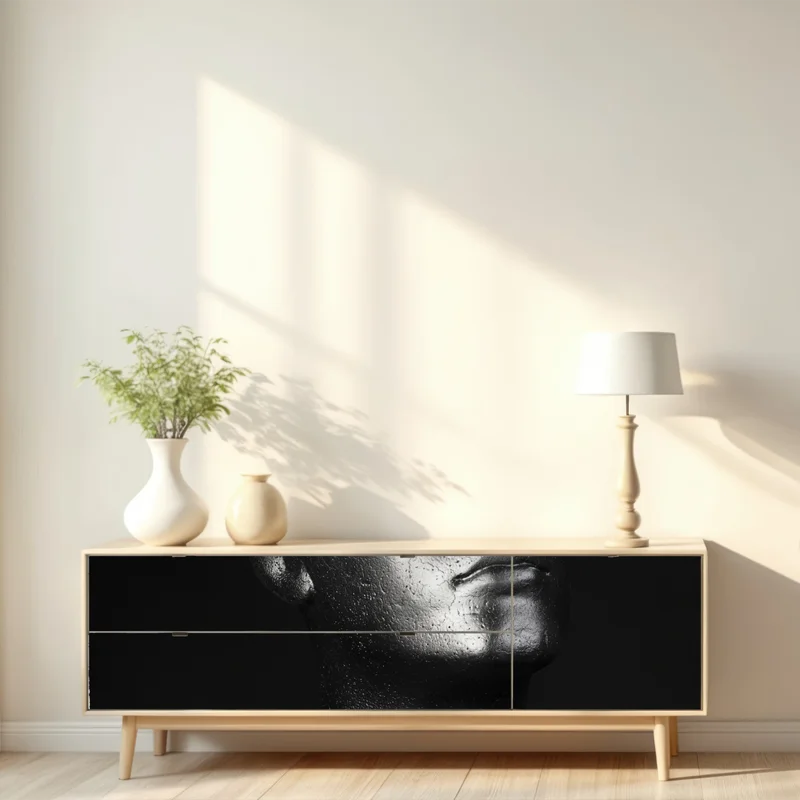 Repositionierbarer Aufkleber schwarze büste eines mannequins Repositionierbarer Aufkleber schwarze büste eines mannequins