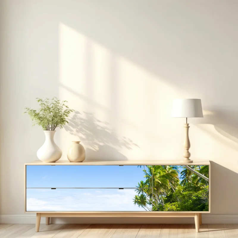 Repositionierbarer Aufkleber tropischer palmenstrand