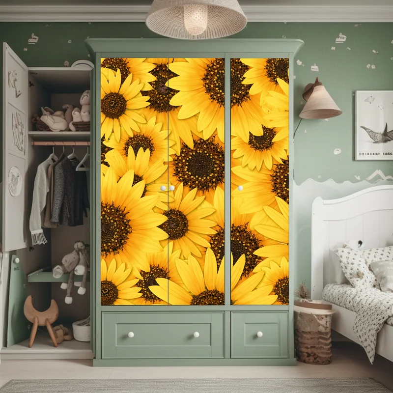 Schrankaufkleber goldene sonnenblumen