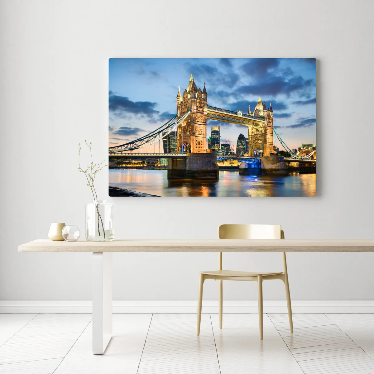 Leinwandbild Tower Bridge bei dämmerung, London skyline Leinwandbild Tower Bridge bei dämmerung, London skyline