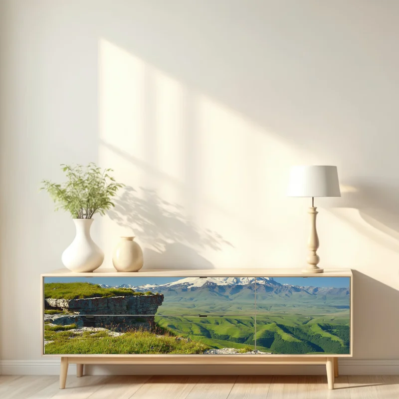 Repositionierbarer Aufkleber majestätischer Elbrus am morgen Repositionierbarer Aufkleber majestätischer Elbrus am morgen