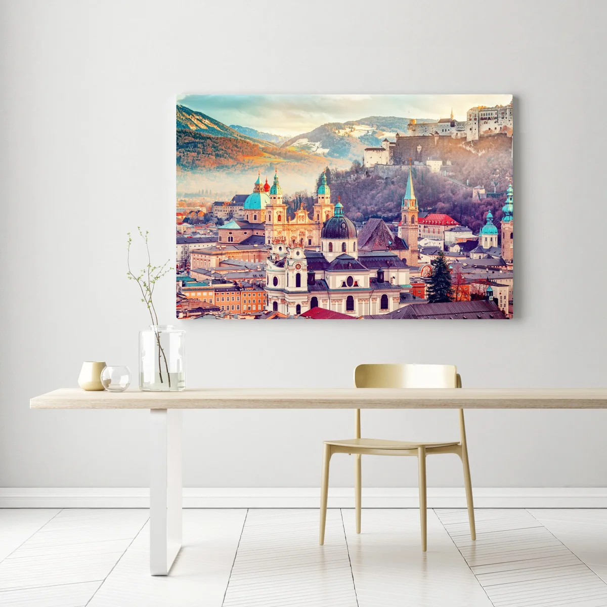 Leinwandbild sonnenuntergang über Salzburgs skyline Leinwandbild sonnenuntergang über Salzburgs skyline