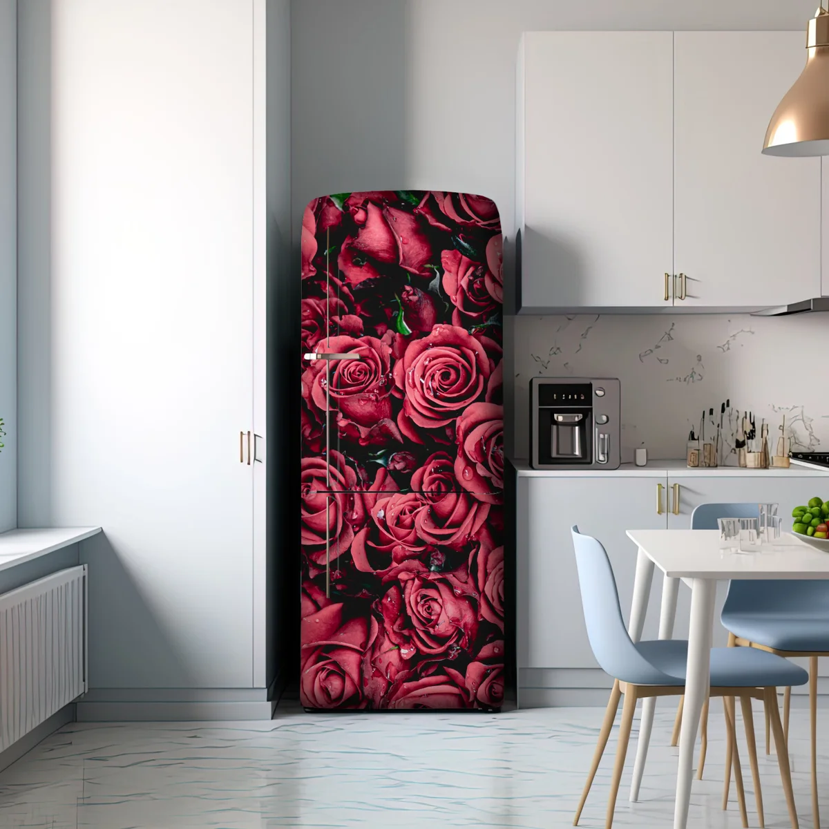 Kühlschrankaufkleber pralle rote rosen wandbild Kühlschrankaufkleber pralle rote rosen wandbild