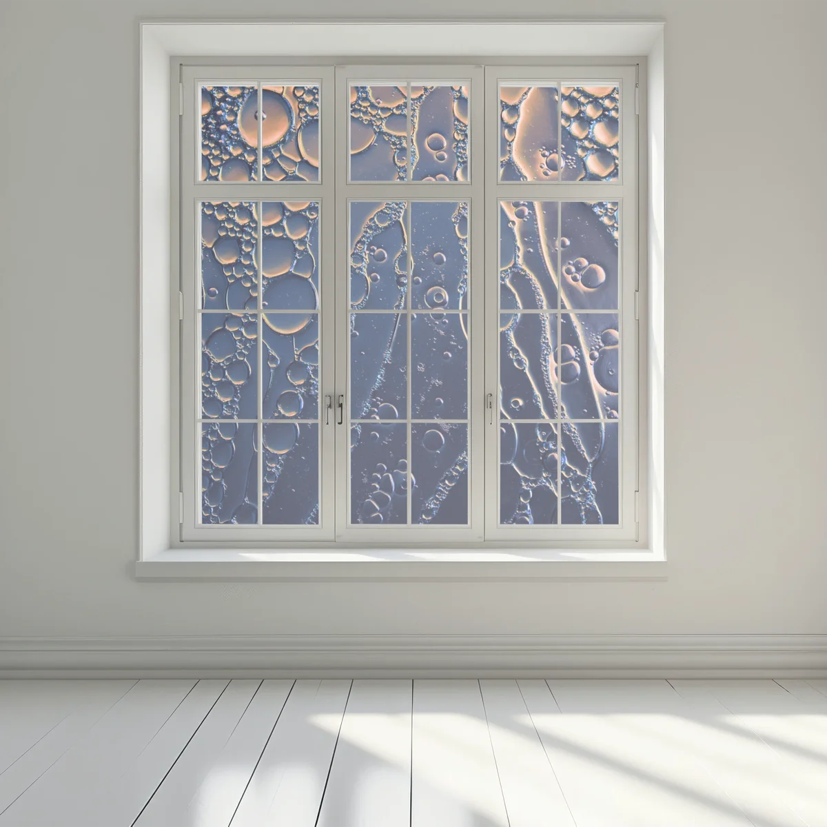 Fensteraufkleber blaue und goldene abstrakte blasen Fensteraufkleber blaue und goldene abstrakte blasen