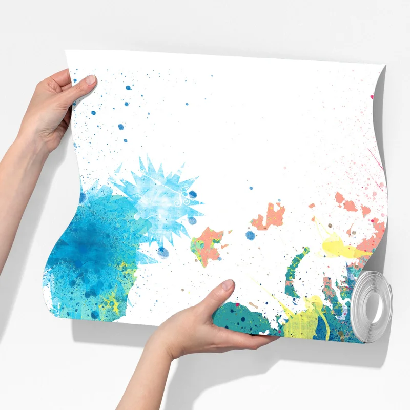 Fototapete bunte weltkarte mit farbspritzern Fototapete bunte weltkarte mit farbspritzern