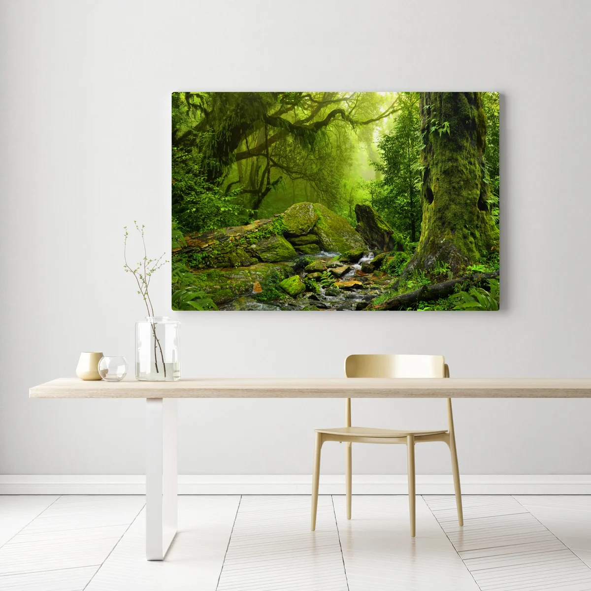 Leinwandbild moosbedeckter waldbach Leinwandbild moosbedeckter waldbach