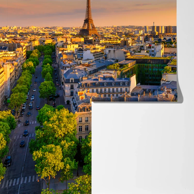 Fototapete sonnenuntergang über Paris mit Eiffelturm Fototapete sonnenuntergang über Paris mit Eiffelturm