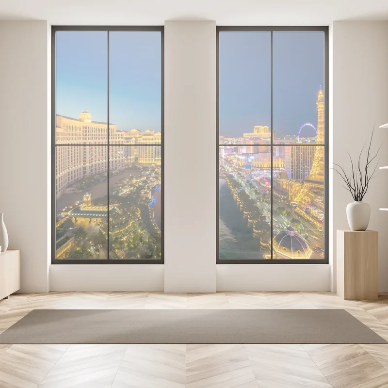 Naklejka na okno panorama Las Vegas nocą