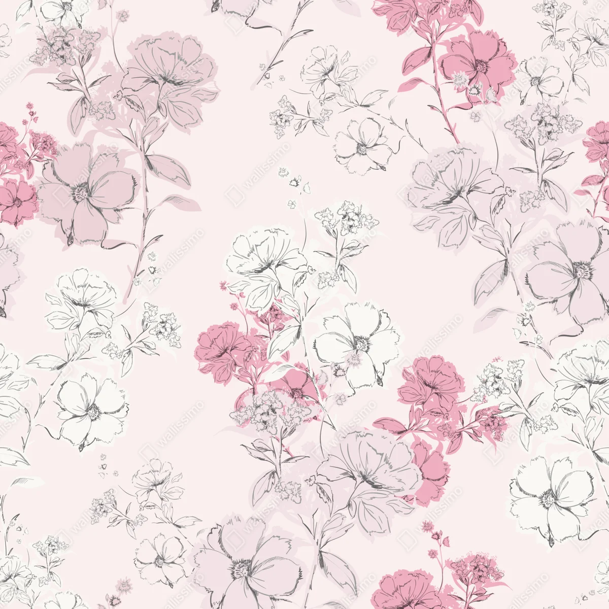 Laptop-Aufkleber zartes rosa blumenmuster Laptop-Aufkleber zartes rosa blumenmuster