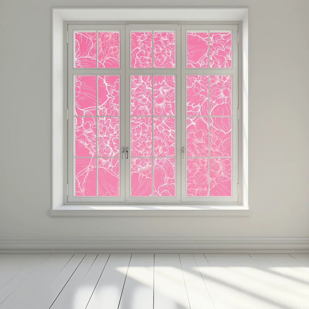 Fensteraufkleber leuchtendes rosa pfingstrosenmuster Fensteraufkleber leuchtendes rosa pfingstrosenmuster