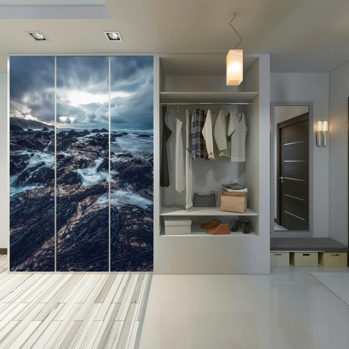 Schrankaufkleber stimmungsvolle felsenküste bei dämmerung Schrankaufkleber stimmungsvolle felsenküste bei dämmerung