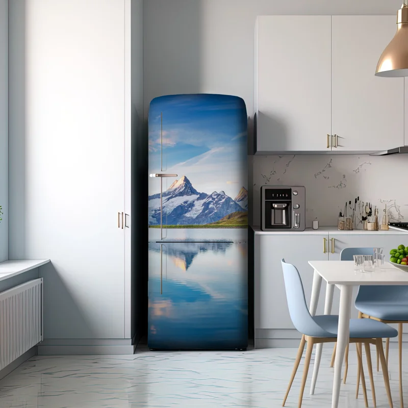 Kühlschrankaufkleber majestätische Alpen-reflexion am Bachalpsee
