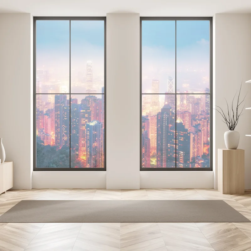 Fensteraufkleber Hongkong nächtliche skyline vom Victoria Peak