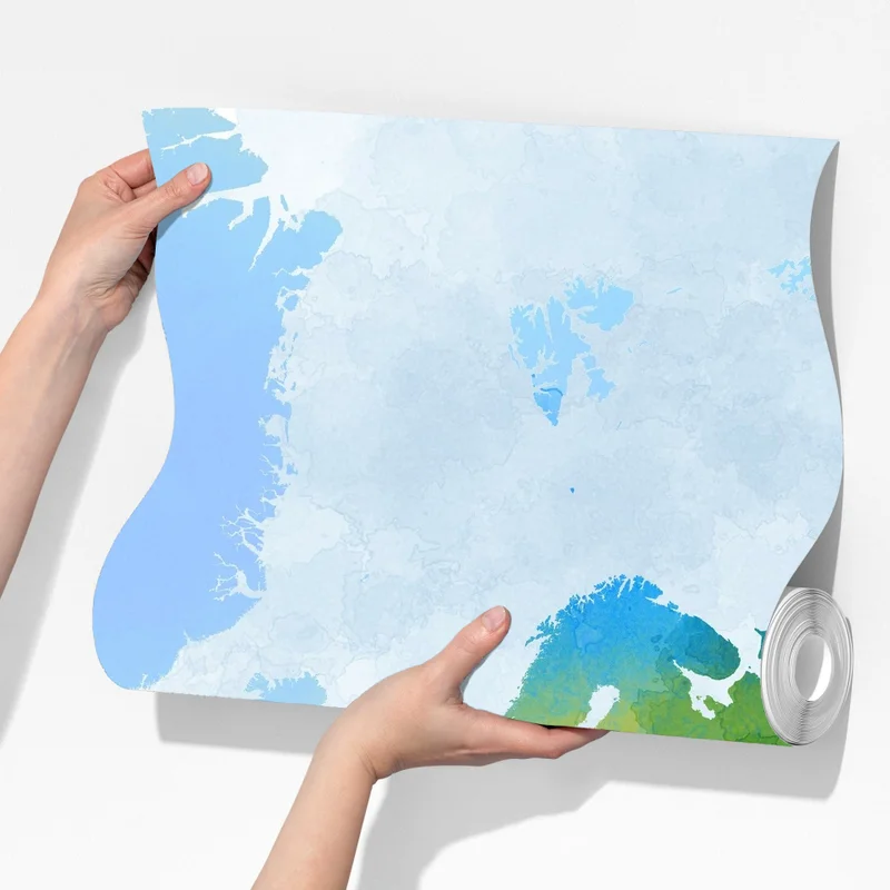 Fototapete aquarell-weltkarte in grün und blau Fototapete aquarell-weltkarte in grün und blau