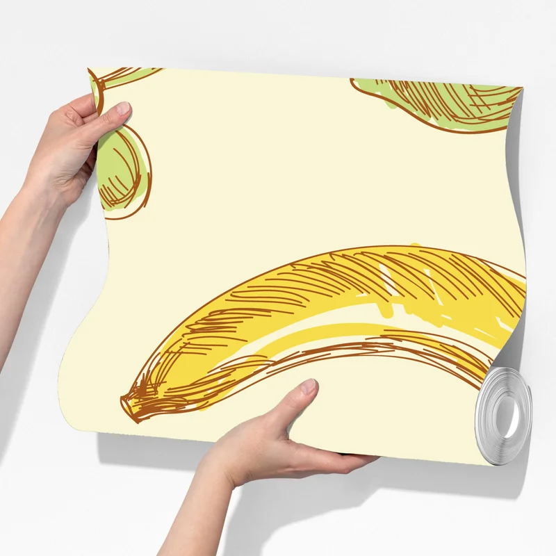 Fototapete handgezeichnetes pastell-früchtemuster Fototapete handgezeichnetes pastell-früchtemuster