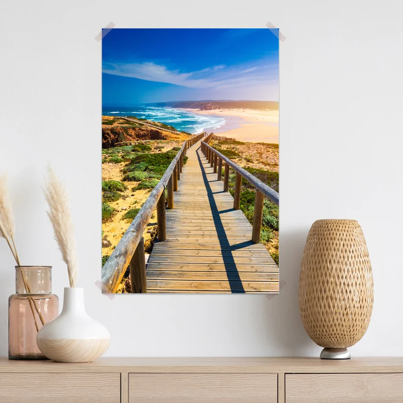 Poster steg zur Praia da Bordeira Poster steg zur Praia da Bordeira