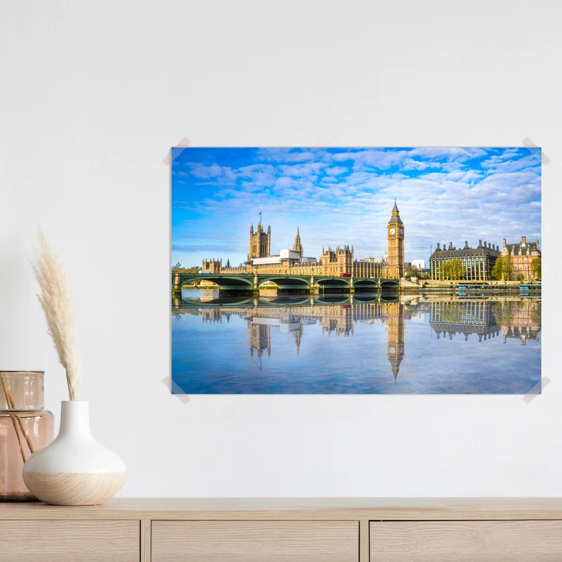 Poster London skyline mit spiegelung auf dem fluss Poster London skyline mit spiegelung auf dem fluss