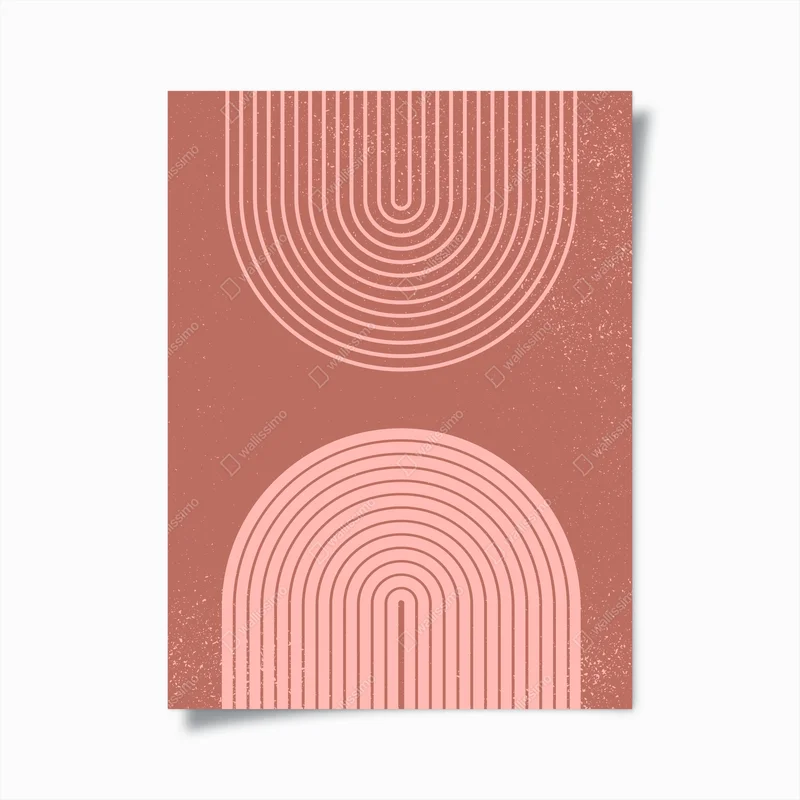 Poster sanfte rosa geometrische bögen • Poster bei Wallnifity® Poster sanfte rosa geometrische bögen • Poster bei Wallnifity®