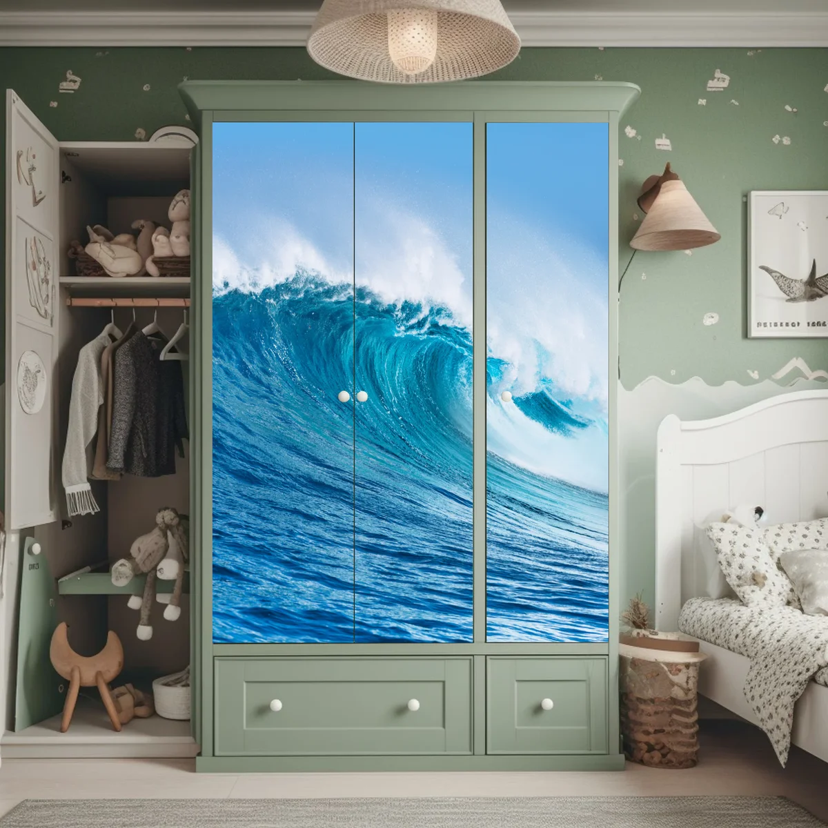 Schrankaufkleber majestätische türkisfarbene ozeanwelle Schrankaufkleber majestätische türkisfarbene ozeanwelle