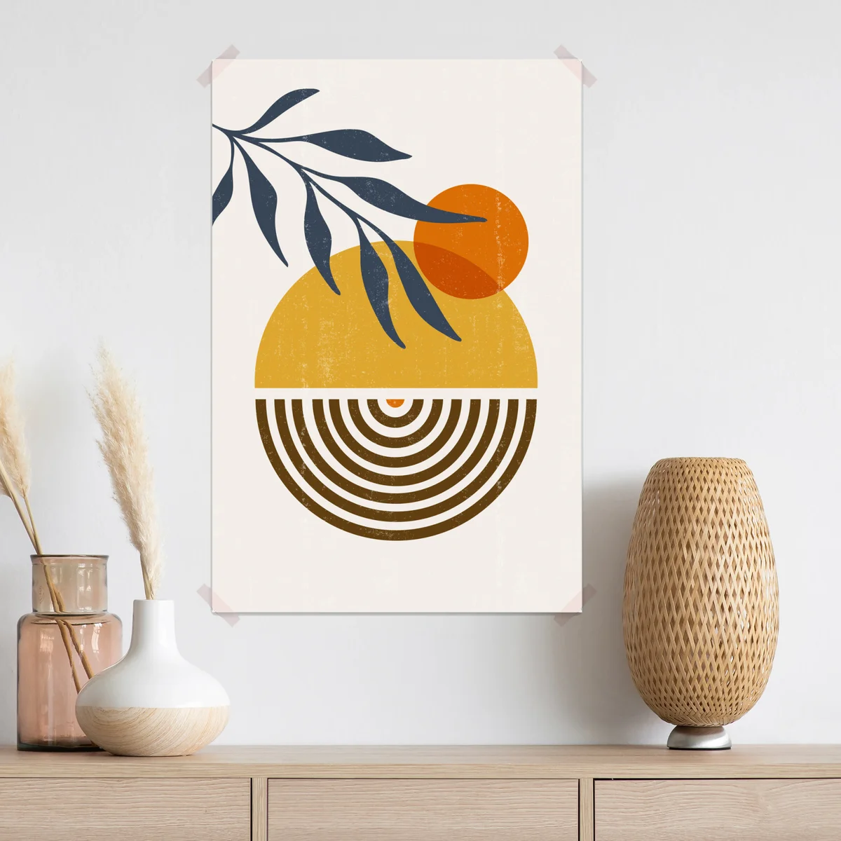 Poster boho abstrakte sonne und mond • Poster bei Wallnifity® Poster boho abstrakte sonne und mond • Poster bei Wallnifity®