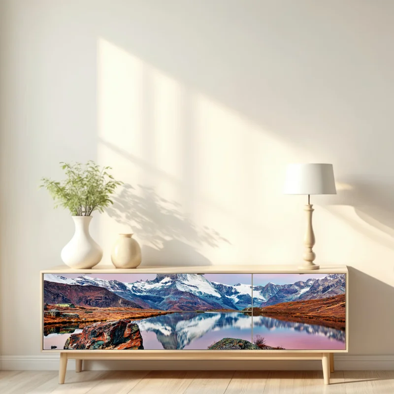 Repositionierbarer Aufkleber spiegelung am Matterhorn bei sonnenaufgang