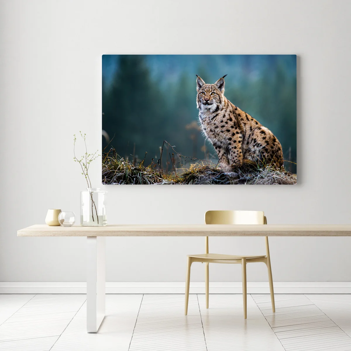 Leinwandbild majestätischer luchs in natürlichem habitat Leinwandbild majestätischer luchs in natürlichem habitat