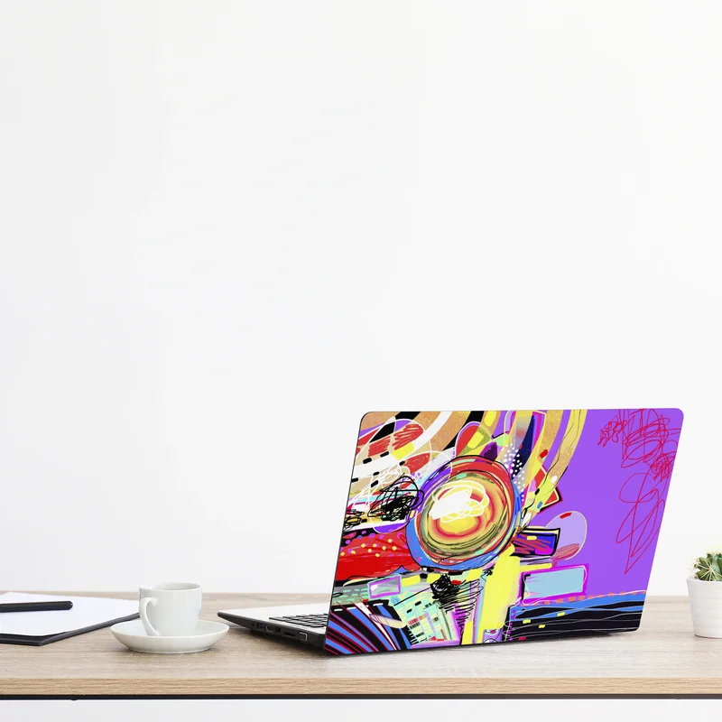 Laptop-Aufkleber lebendige violette abstrakte komposition