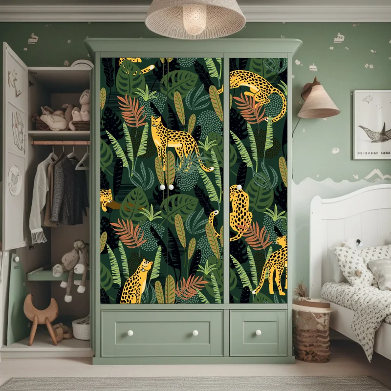 Schrankaufkleber tropisches leopardenmuster Schrankaufkleber tropisches leopardenmuster